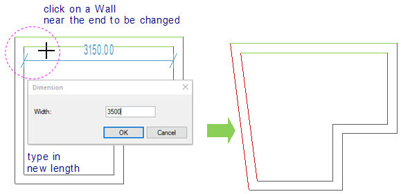 Change Length to single Wall