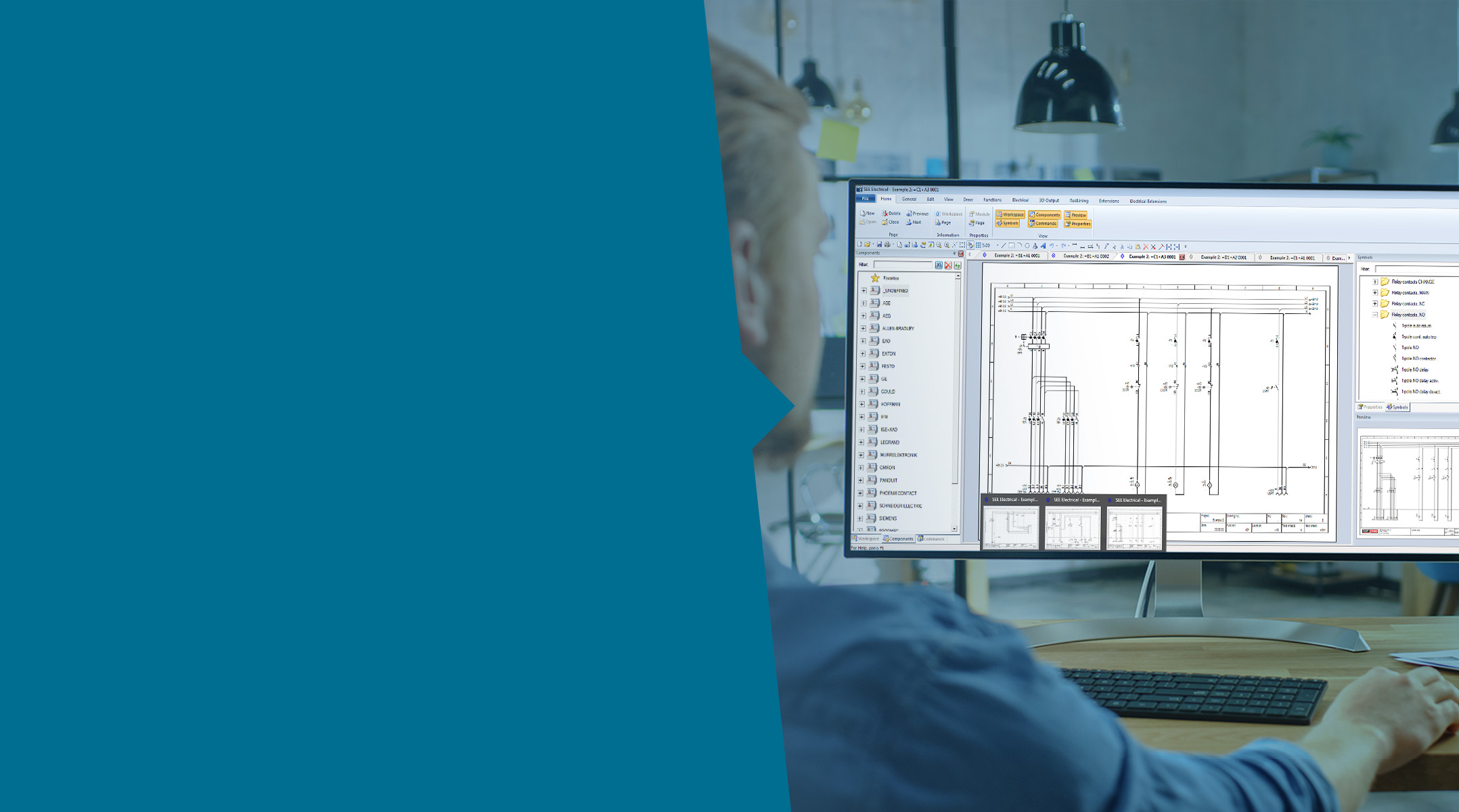 Screenshot of SEE Electrical, an electrical design software