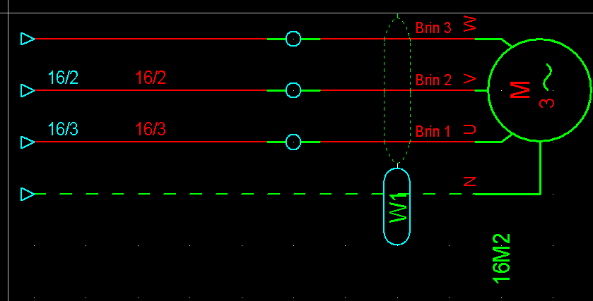 the diagram a cable with 3 strands + earth